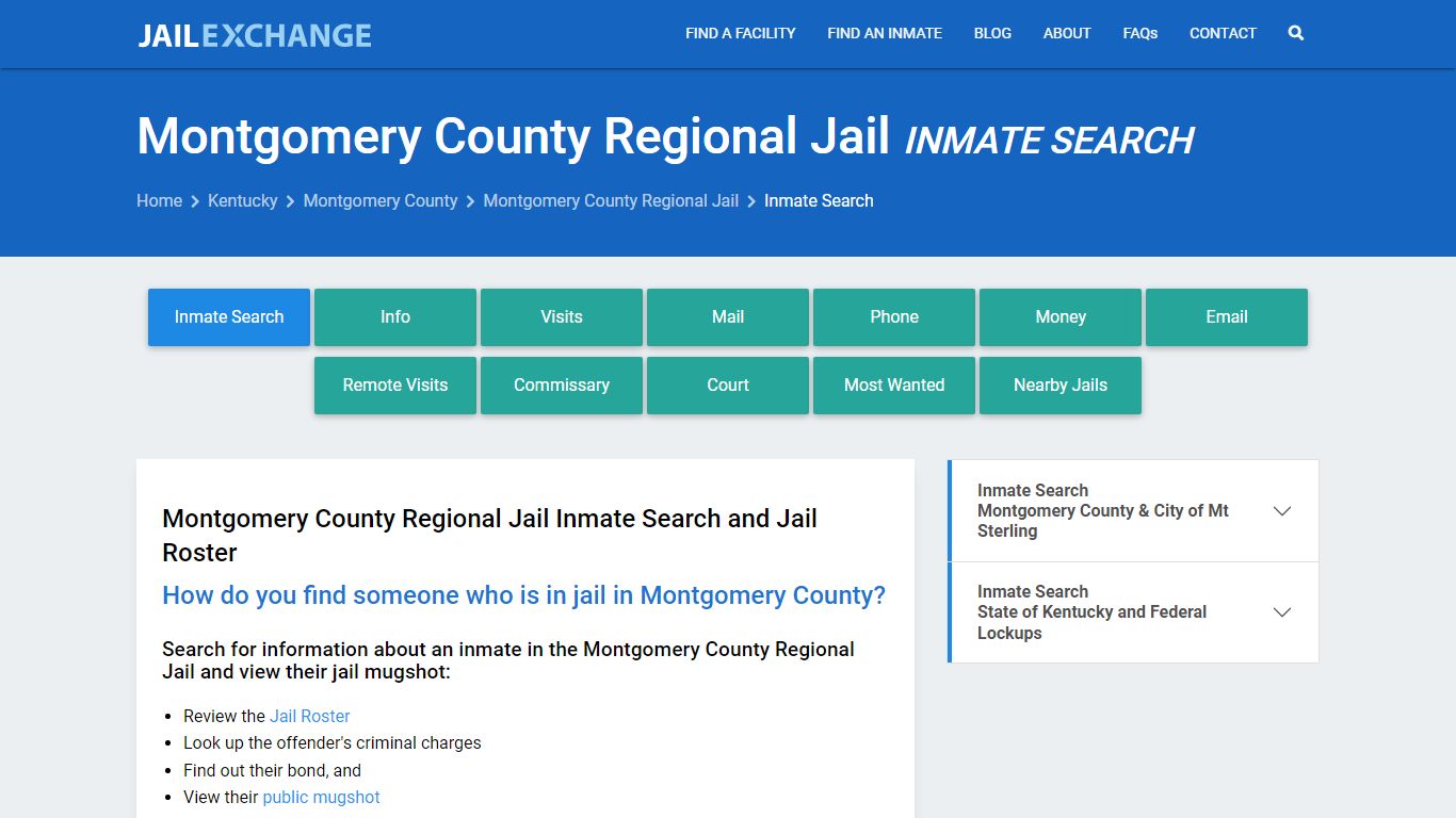 Montgomery County Regional Jail Inmate Search